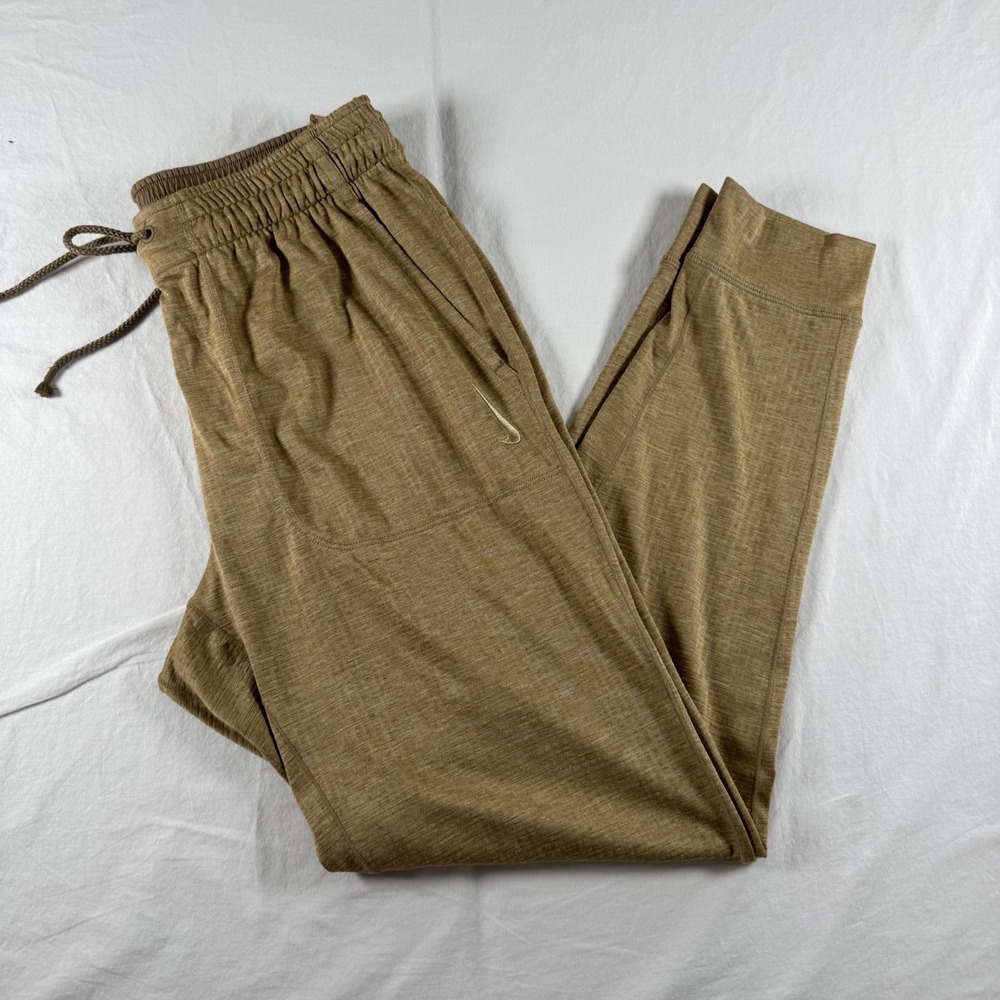 Nike Dri-FIT Yoga Men's Size Medium Beige Heather Athletic Joggers